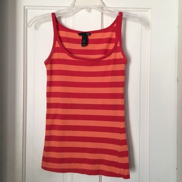 H&M Red & orange striped tank - Picture 1 of 6